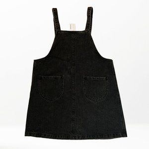 Frank & Oak | Black Denim Pinafore Dress | XL
